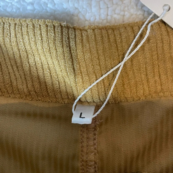 Highrise Straight Leg Western  Style Beige Corduroy Pants - Picture 9 of 11